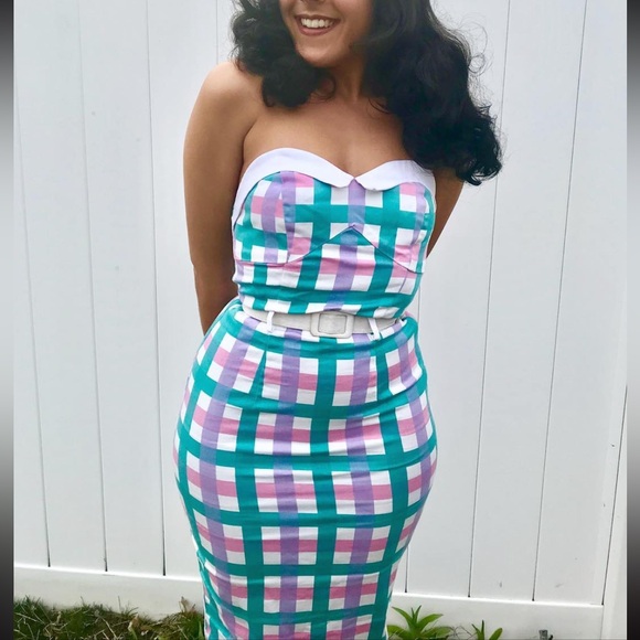 Collectif Dresses & Skirts - Collectif pinup plaid pencil dress